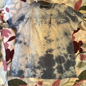 Obey Tie-Dye Graphic Tee - Blue & Cream